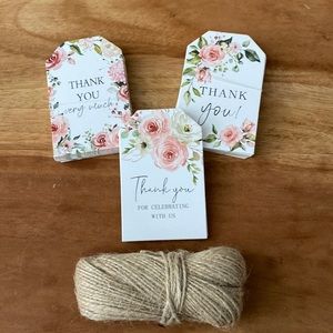 Thank you tags for wedding or bridal shower favors